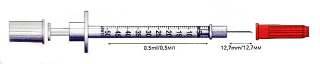 Шприци Інсулінові БД Мікро Файн Плюс U-100 0,5 мл, 12,7 мм - 100 шт - рис4 - Диабет-Техника