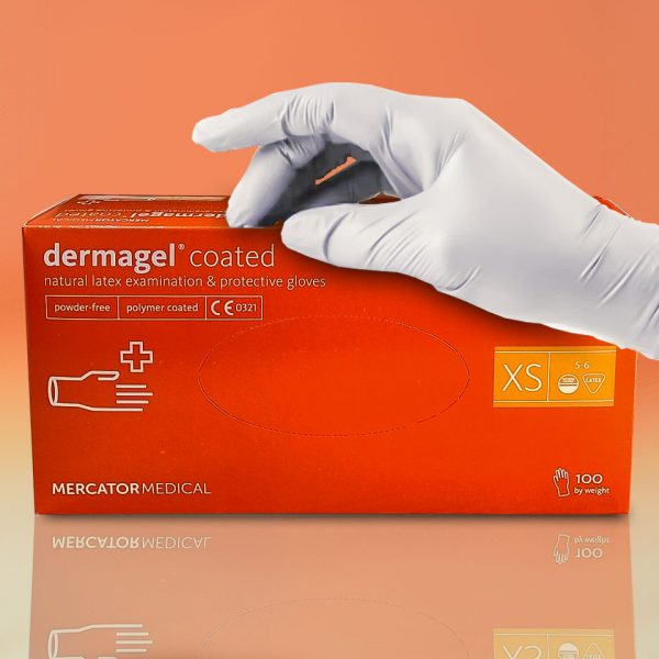 Латексні рукавички Dermagel Coated Розмір XS - 100 шт - рис1 - Диабет-Техника