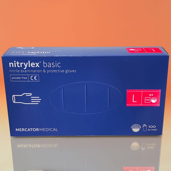 Рукавички Нітрилові Nitrylex Basic Розмір L - 100 шт - рис2 - Диабет-Техника