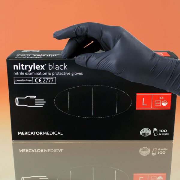 Черные Нитриловые Перчатки Nitrylex Black Размер L - 100 шт - рис1 - Диабет-Техника