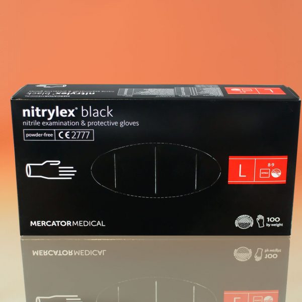 Чорні Нітрилові Рукавички Nitrylex Black Розмір L - 100 шт - рис2 - Диабет-Техника