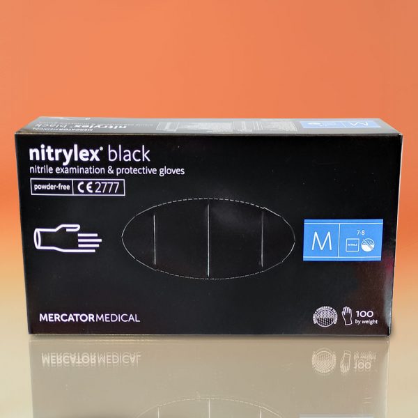 Чорні Нітрилові Рукавички Nitrylex Black Розмір M - 100 шт - рис2 - Диабет-Техника