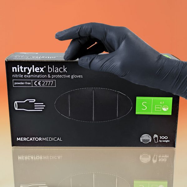Черные Нитриловые Перчатки Nitrylex Black Размер S - 100 шт - рис1 - Диабет-Техника