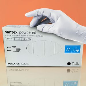 Перчатки Латексные с Пудрой Santex Powdered размер M - 100 шт - рис1 - Диабет-Техника