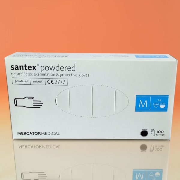 Перчатки Латексные с Пудрой Santex Powdered размер M - 100 шт - рис2 - Диабет-Техника