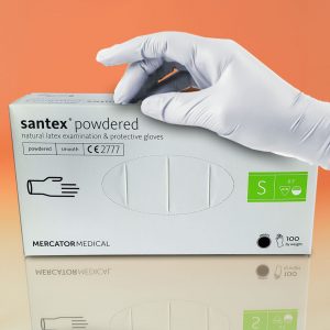 Рукавички Латексні з пудрою Santex Powdered розмір S - 100 шт - рис1 - Диабет-Техника