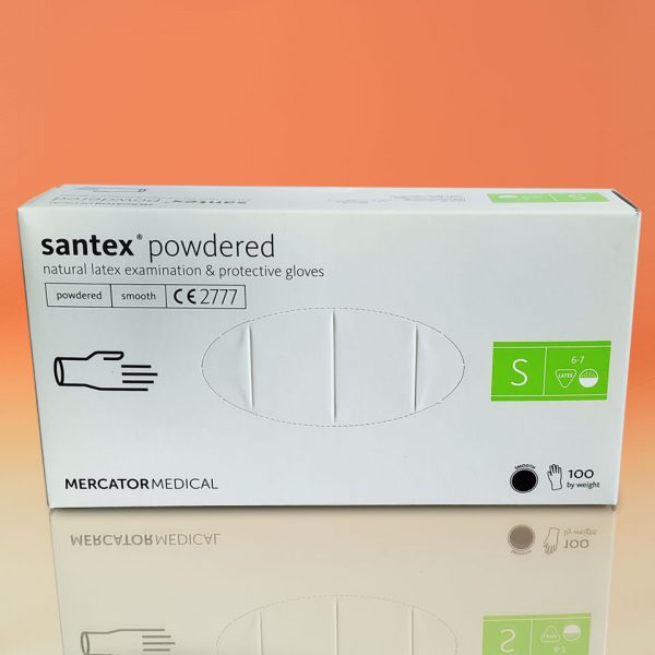 Рукавички Латексні з пудрою Santex Powdered розмір S - 100 шт - рис2 - Диабет-Техника