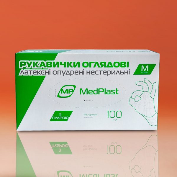 Перчатки латексные опудренные MedPlast размер M - рис1 - Диабет-Техника