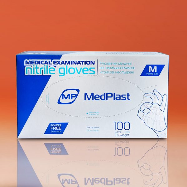Рукавички Нітрилові MedPlast розмір M - рис1 - Диабет-Техника