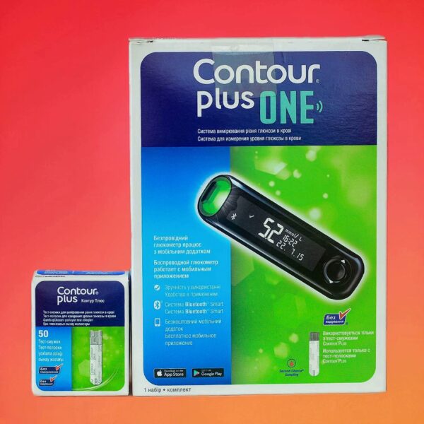 Набір Глюкометр Contour Plus One та тест-смужки Contour Plus - рис1 - Діабет-Техніка