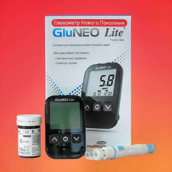 Глюкометр GluNeo Lite - Стартовий Набір - рис2 - Діабет-Техніка