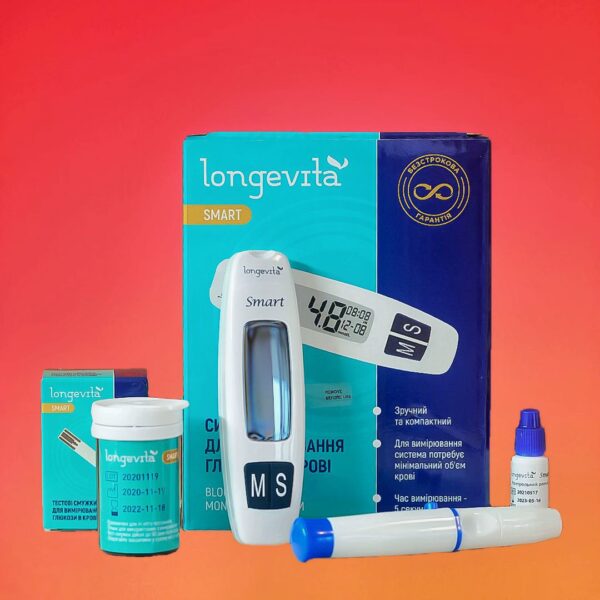 Глюкометр Longevita Smart и 1 упаковка тест-полосок 50 шт - рис2 - Диабет-Техника