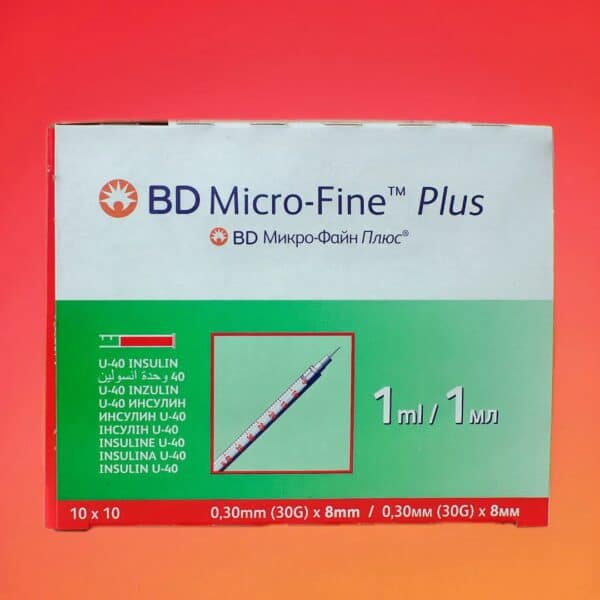 Шприцы Инсулиновые BD Micro Fine Plus U-40 1,0 мл - 100 шт - рис1 - Диабет-Техника